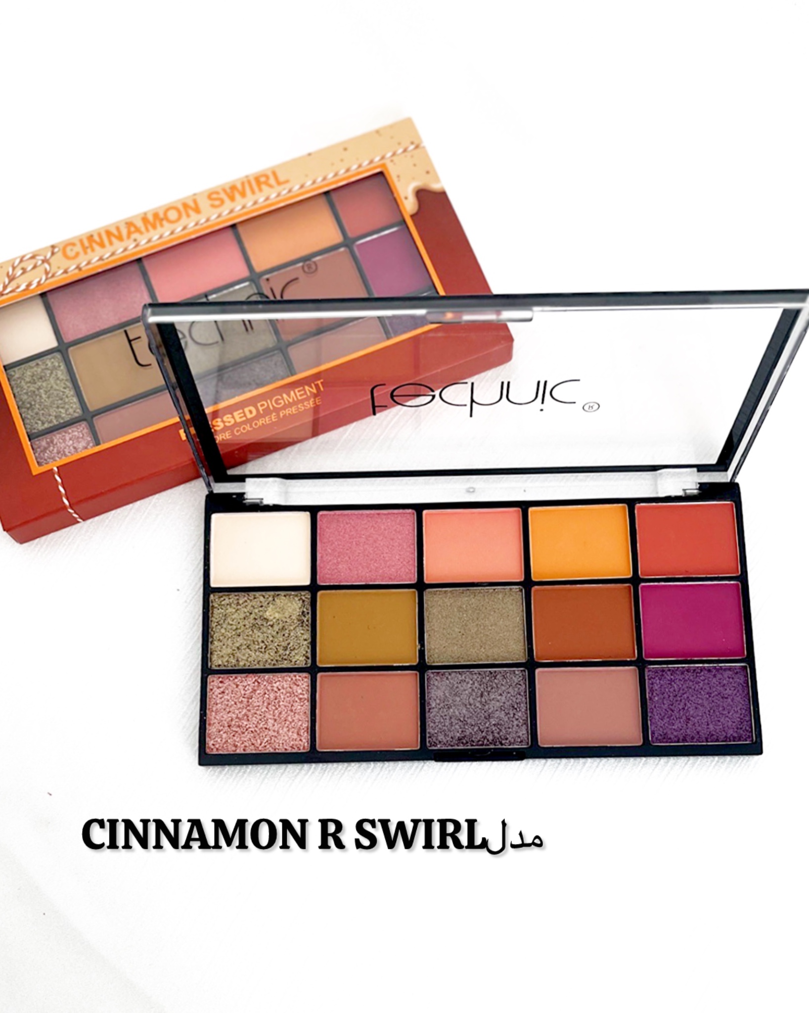 پالت سایه چشم تکنیک مدل Cinnamon Swirl (Technic Cinnamon Swirl Eyeshadow Palette)